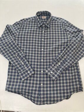 Faherty Movement Shirt MWF2206 Men's Blue Plaid Long Sleeve Button Down XL